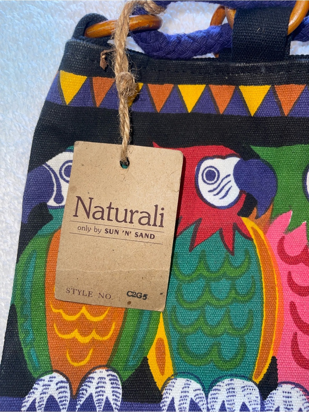 Naturali Colorful Parrot Canvas Tote Bag